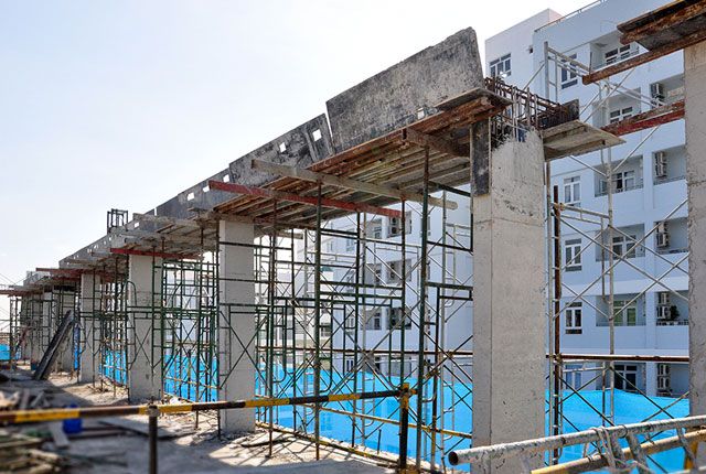 Thi công dàn mái hố PIT thang máy - Block A