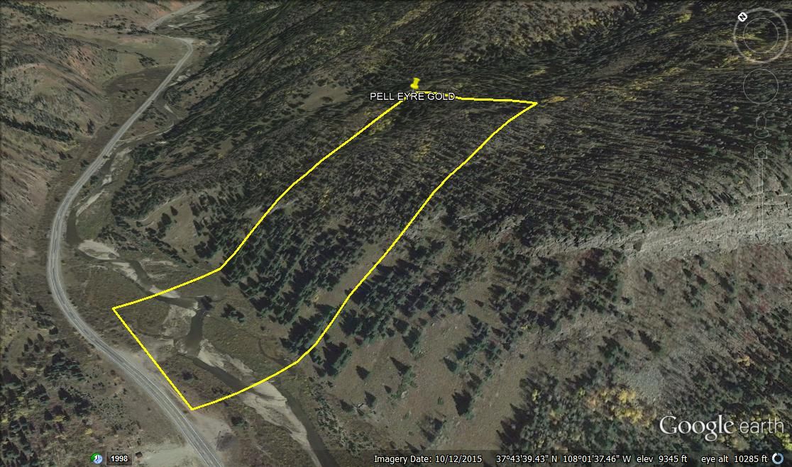 Pell Eyre Gold Mine Dolores County Rico Colorado 20 acre River Mining