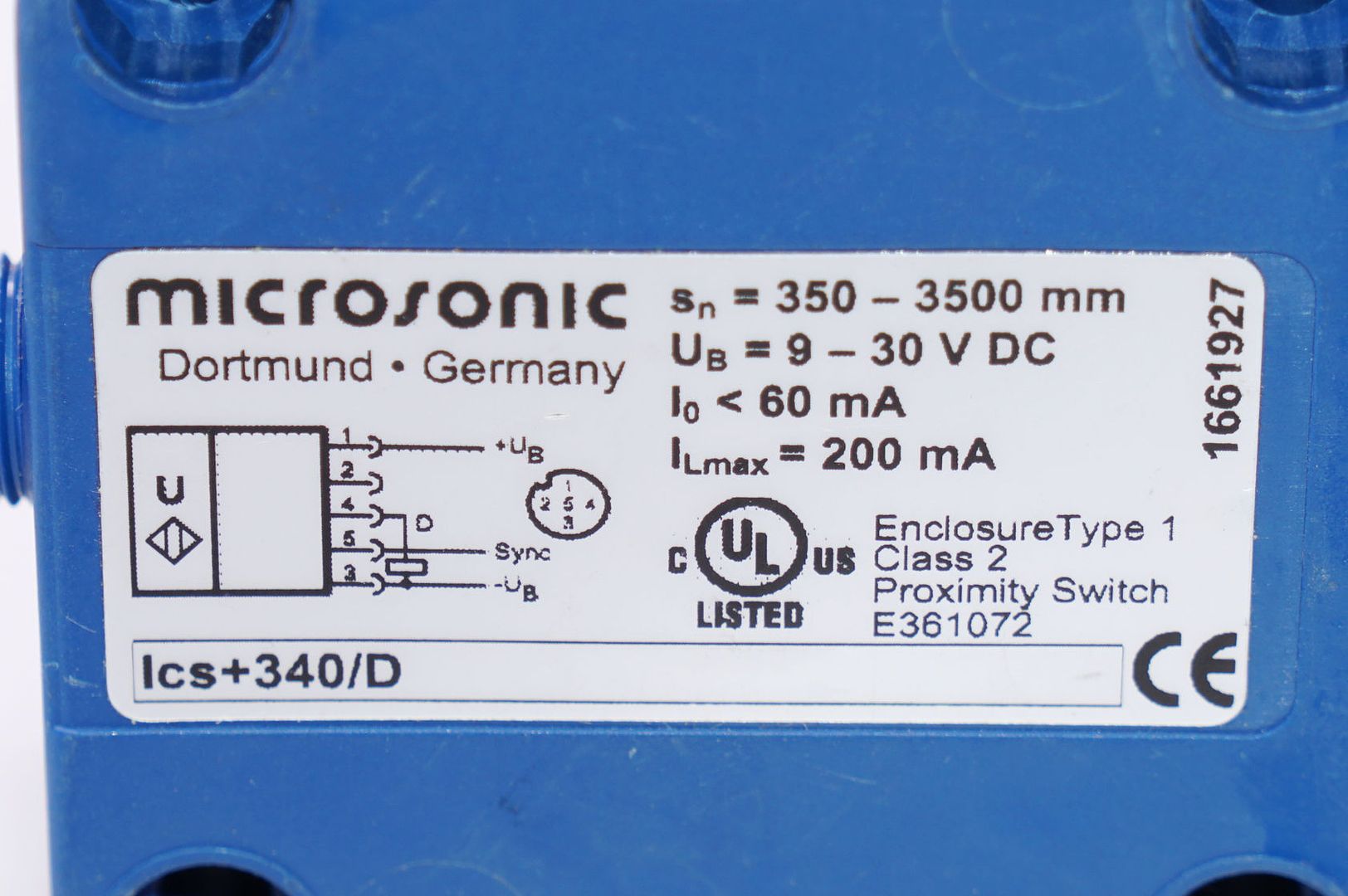 9..30VDC 5.000 mm MICROSONIC Ultraschallsensor  lcs+340//D  350 mm...3500 mm
