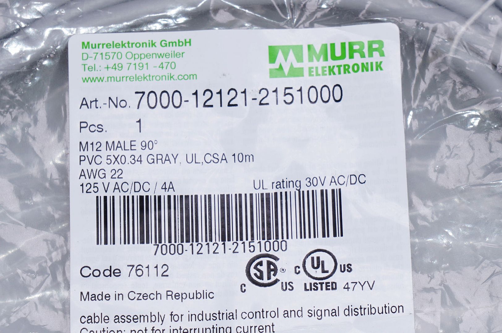 NEU//OVP MURR MVH6S-RNB10.0 3827243 Art.-No.