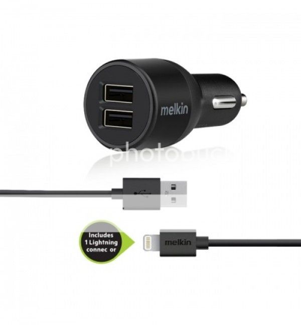 Melkin Double USB Output Car Charger + Lightning Cable M8J071