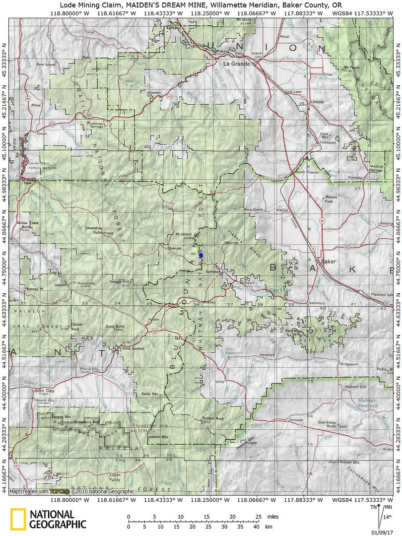 Blue Bucket Mine Oregon Map - United States Map