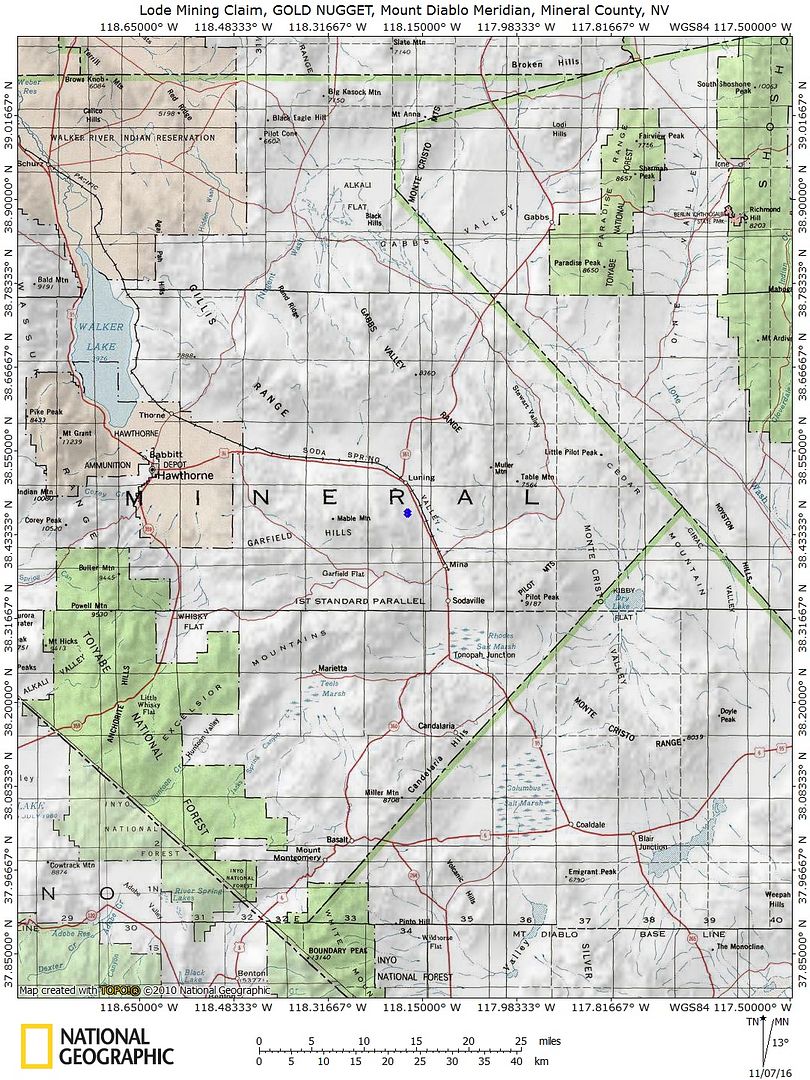 Lode Mining Claim Mina Nevada Gold Nugget Mine - Adit Prospect Mineral ...