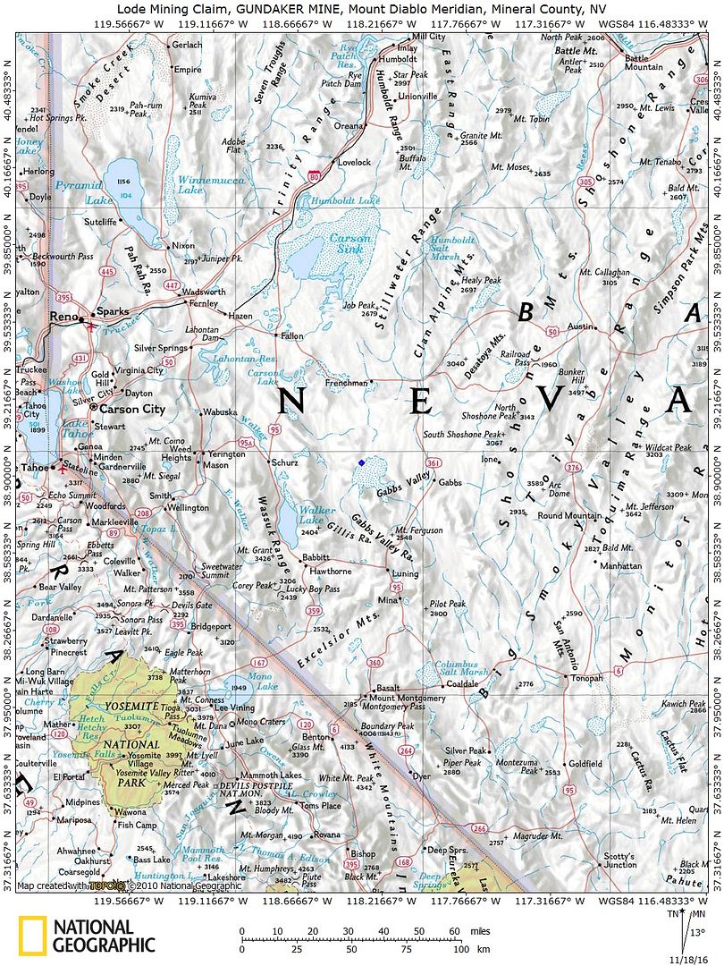 Nevada Gold Mining Claim 20.66 acre Lode Mine - Sand Springs Mineral ...