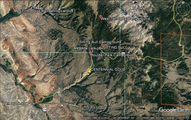 Tensleep Creek Wyoming Gold Panning / Placer Mining Claim Washakie ...