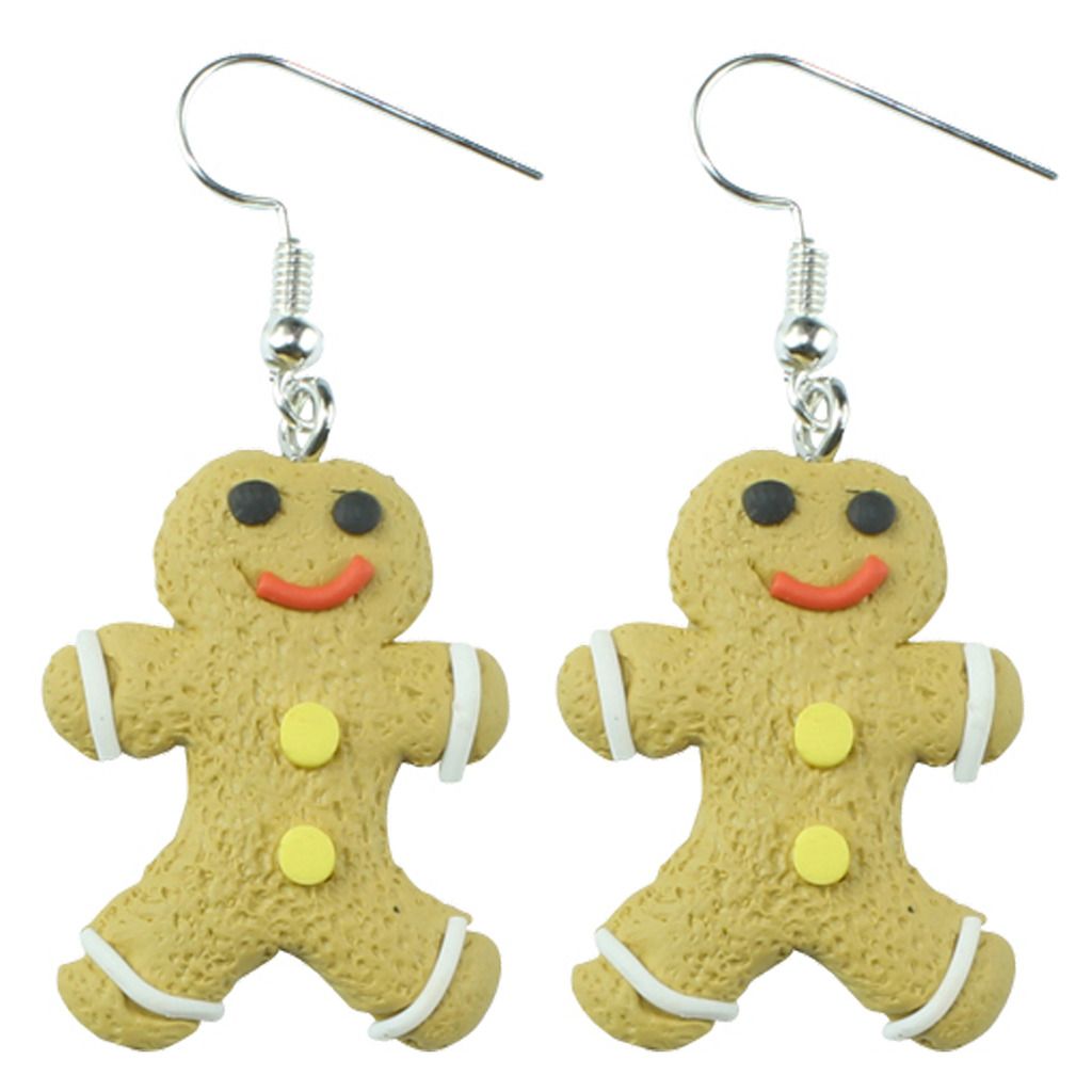 TFB GINGERBREAD STUD EARRINGS Cute Biscuit Food Retro Cool Christmas Cookie