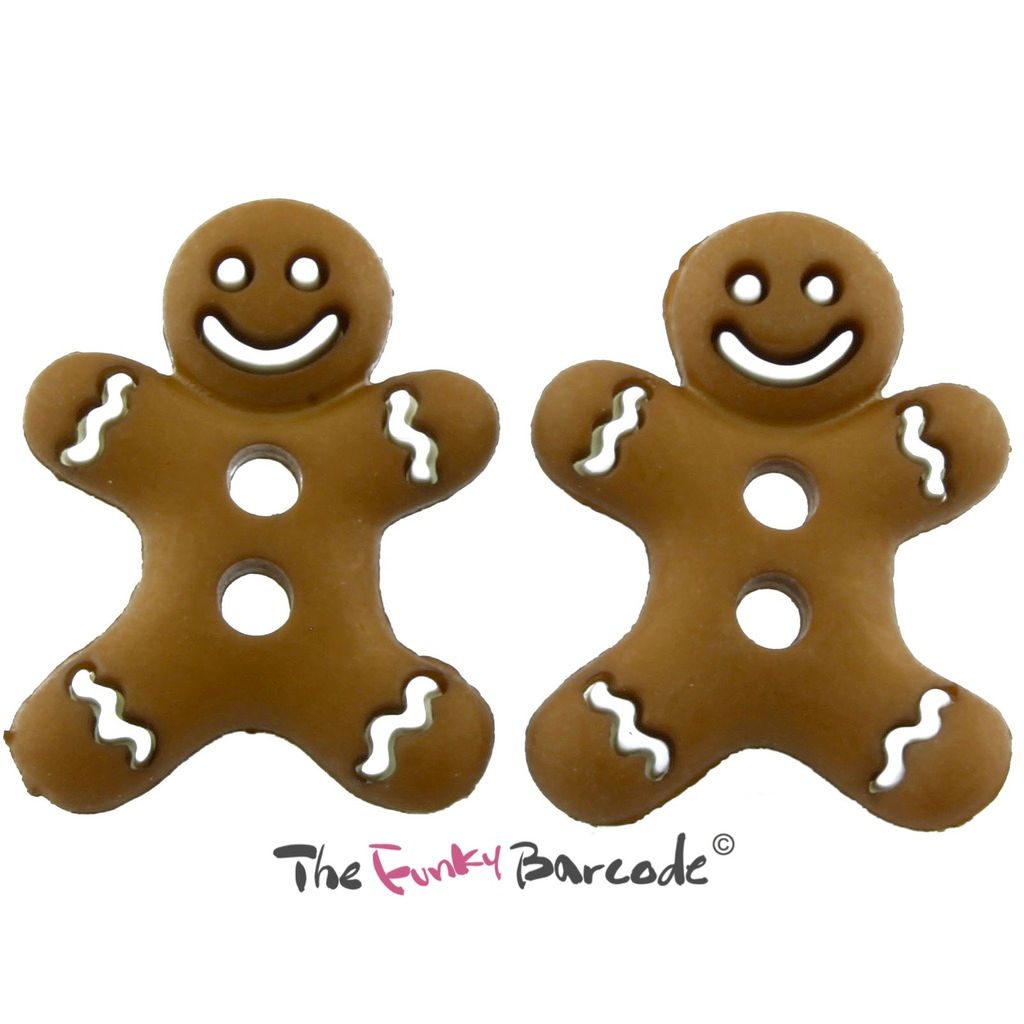 TFB GINGERBREAD STUD EARRINGS Cute Biscuit Food Retro Cool Christmas Cookie